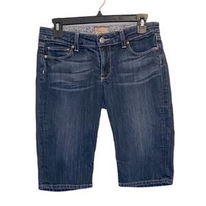 Paige Canyon Shorts Women's Bermuda Mid-Rise Medium Washed Denim Blue Size 27